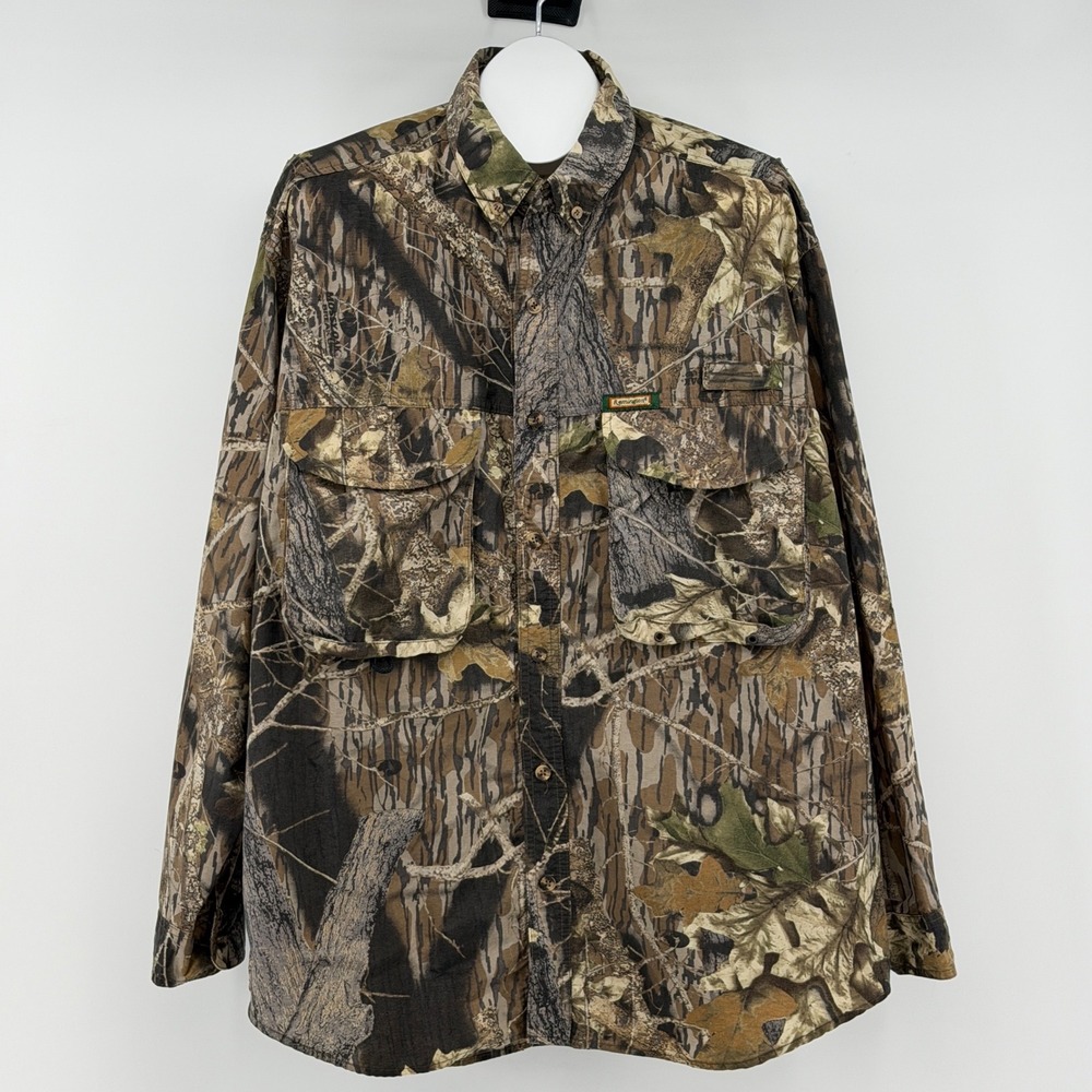 Remington Mossy Oak Shirt Mens XL Camo Break Up Fishing Hunting Outdoors